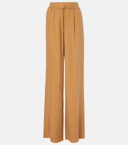 Широкие брюки из шелка Грана Max Mara, цвет miele