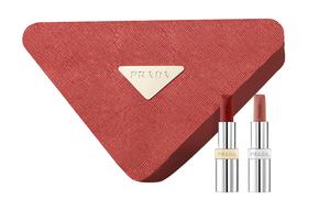 PRADA Ограниченный набор макияжа Dual Color Red Box, легко растушевывается, естественный тон кожи, набор из 2 помад