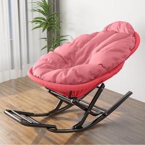 Fantasy Кресло-качалка из ротанга для балкона, Upgraded Pink + Pink Pad