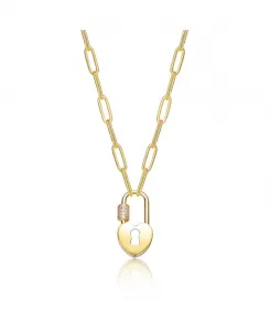 Ожерелье-Подвеска с подвеской-замком Gigi Girl для детей/подростков, покрытое 14-каратным золотом и кубическим цирконием Gigigirl, gold