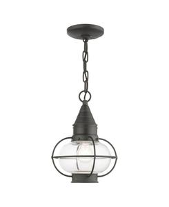 Подвесной уличный фонарь Newburyport с одним плафоном Livex, цвет charcoal