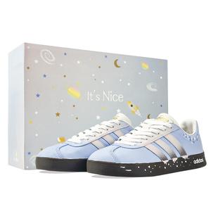 Adidas Vl court 2.0 ice blue sweetheart амортизация, износостойкие низкие кроссовки для скейтбординга women's белый синий
