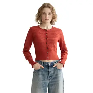 Кардиган Scotch & Soda Pointelle Knitted, оранжевый