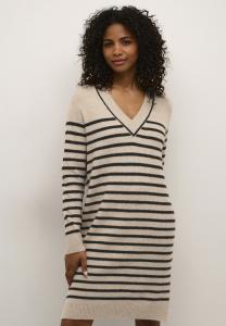 Платье Kaffe Jumper dress, Feather Gray Mel Black Stripe/Beige