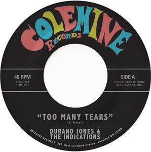 Сингл 7" Jones, Durand & the Indications: Too Many Tears / Cruisin' to the Parque