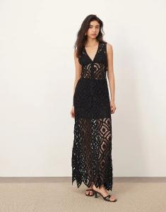 ARRANGE Длинная юбка-трапеция крючком в черном цвете