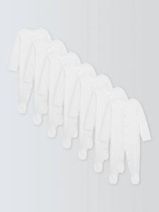 Детский хлопчатобумажный комбинезон для сна John Lewis, белый