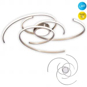 Потолочный светильник с LED näve Radon, LED-модуль 1 шт., теплый белый, потолочная лампа, теплый белый свет, 35 Вт, диммер с 3 уровнями, диаметр: 75 см, сатиновый никель Näve, Satin-nickel