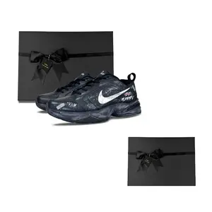 Nike Air Monarch 4 Happiness Is The Best противоскользящие износостойкие низкие массивные кроссовки unisex black white