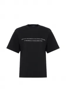 Футболка с круглым вырезом и принтом Sportmax, черный