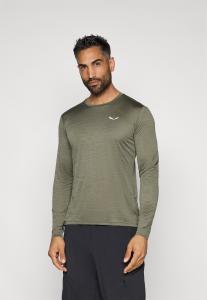 Топ Salewa PUEZ MELANGE DRY TEE, Faded Green Melange/Khaki