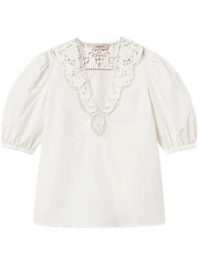 Блузка с вышивкой ришелье TWINSET, белый