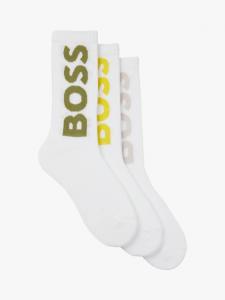 Хлопчатобумажные носки с большим логотипом HUGO BOSS, разноцветный