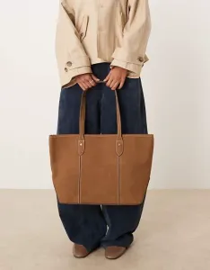 Светло-коричневая замшевая сумка-тоут из нубука Accessorize