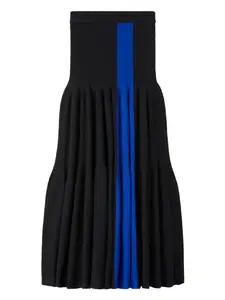 Плиссированная миди-юбка с полосатыми вставками CFCL, черный