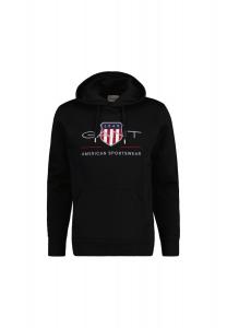 Мужская толстовка - REGULAR ARCHIVE SHIELD HOODIE, толстовка с капюшоном, логотип GANT, черный