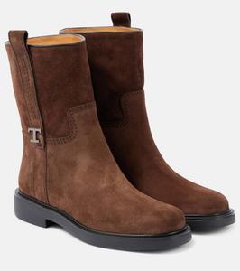 Замшевые ботильоны Tod'S, коричневый