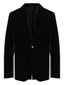 Бархатный пиджак с декором Medusa Versace, черный