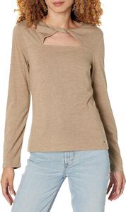 Женский трикотажный топ Tommy Hilfiger с блестящим люрексом и перекрученным передом, Caribou Heather