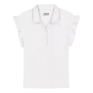 Вязаный топ с оборками на рукавах для девочек 4–18 лет Izod, белый