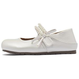 Туфли Мэри Джейн на плоской подошве женские AGSDON, Beige