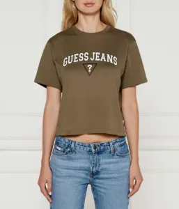 Футболка cropped fit Guess Jeans, хаки
