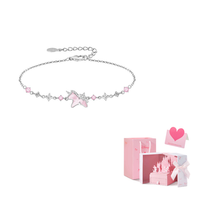 Disney Браслет Mother Of Pearl из латуни с синтетическим цирконием для женщин, розовый