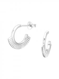 Alexander York Полуоткрытые серьги-кольца в форме веера из серебра 925 пробы, комплект из двух сережек