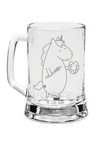 Пивная кружка Единорог, дизайн художника, без слов, прозрачная Mr. & Mrs. Panda