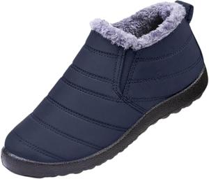 Женские теплые сапоги с овчиной, утепленные снаружи, водонепроницаемые, зимние противоскользящие снегоходные ботинки Generic, Blue