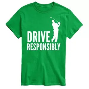 Большая и высокая футболка для гольфа с принтом "Води ответственно" Licensed Character, зеленый