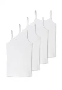 95/5 хлопок, 4 шт. в упаковке, майка-топ на бретелях. Schiesser, Weiß