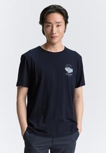 Футболка с принтом PRINTED SLUB TOM TAILOR, темно-синий