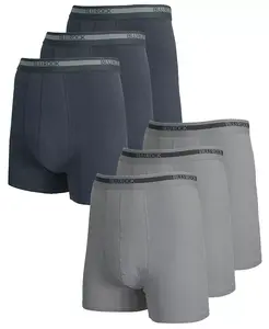 Мужские хлопковые трусы-боксеры с эффектом растяжения, 6 штук в упаковке Blu Rock, мультиколор