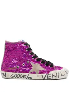 Кеды Francy Penstar с пайетками Golden Goose, фиолетовый