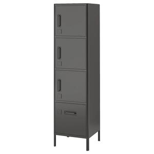 Высокий шкаф с ящиком и дверцами IDÅSEN IKEA, 45x172 см, темно-серый