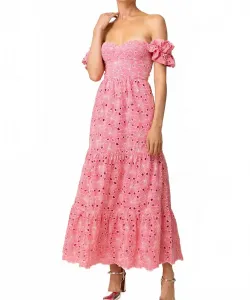 Длинное платье Tasia розового цвета Line And Dot