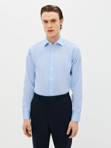 Рубашка узкого кроя из твила без железа John Lewis с одними манжетами, синяя