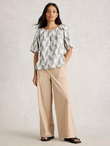 Топ из органического хлопка жаккард Spruce Pure White Stuff, White/Multi