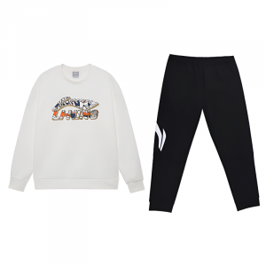 LiNing Повседневная спортивная одежда унисекс, молочно-белый + черный