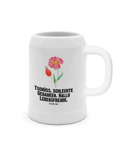 Пивная кружка с цветочным узором, закругленными углами и надписью белого цвета Mr. & Mrs. Panda