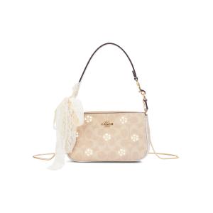 COACH Женская маленькая одноручная сумочка из лакированного полотна, Dream Camellia