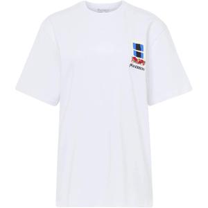 Футболка с вышивкой на рукаве JW Anderson, белый