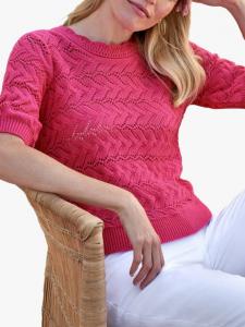 Топ с хлопковой отделкой крючком Pure Collection, Hot Pink