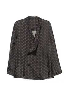 Блейзер с геометрическим узором Giorgio Armani, черный