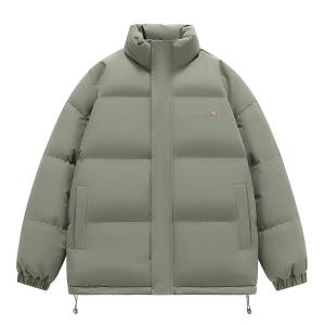 Пуховик женский с воротником стойкой утепленный стеганый WARRIOR, серый зеленый