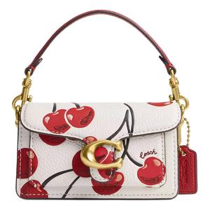 COACH Кожаная сумка Tabby Mini женская бело-красная