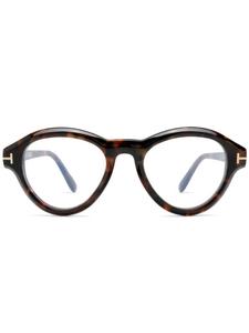 TOM FORD Eyewear очки в круглой оправе, коричневый