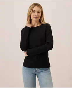 Женская футболка с длинным рукавом из органического хлопка Luxe Stretch Jersey Pact, черный