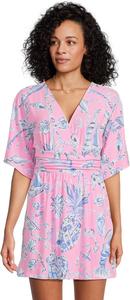 Платье Lilly Pulitzer Parigi Skort Romper, цвет Rousseau Pink Oversized Barefoot Beachcombers